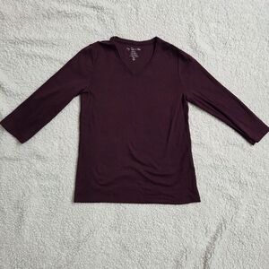 Chico's Deep Burgundy‎ V-Neck Blouse